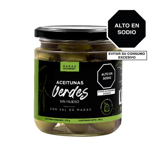 Aceitunas Verdes Deshuesadas con Sal de Maras