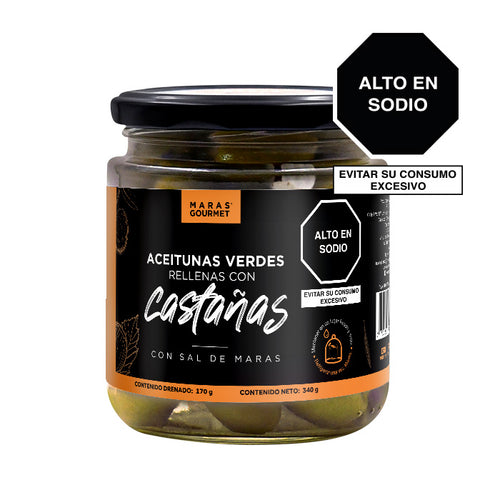 Aceitunas Verdes con Sal de Maras Rellenas con Castañas